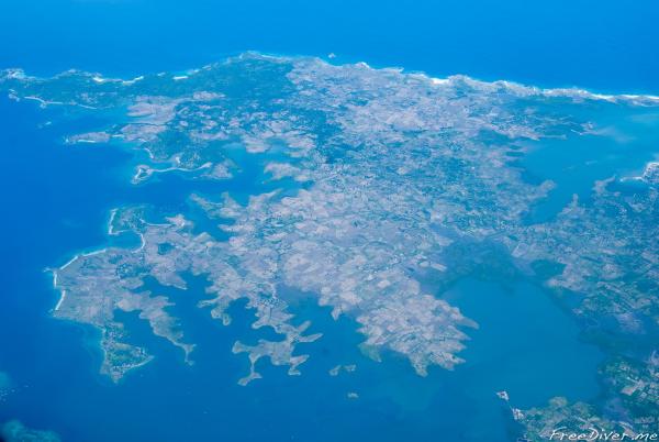 Вид из самолета на остров Флорес